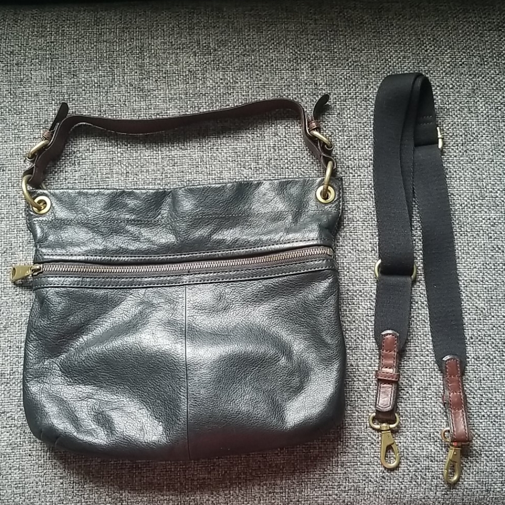 🔴 Fossil Brown Leather Crossbody Bag